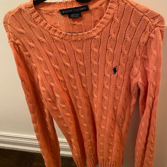 RALPH LAUREN KNITTED PEACH CREW NECK PULLOVER - SM - Picture 1 of 3